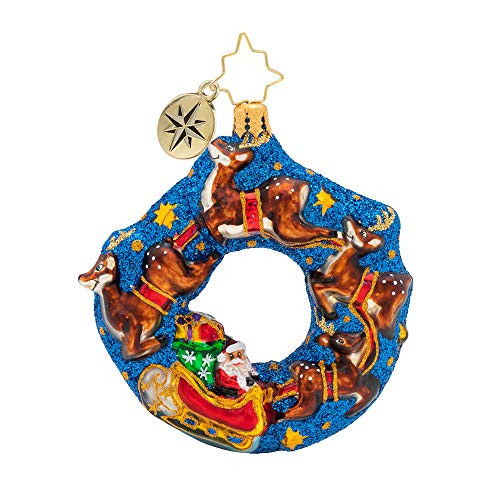 Christopher Radko Santa's Midnight Ride Gem Christmas Ornament, Blue