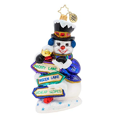 Christopher Radko Which Way, Snowman Christmas Ornament, Multicolor