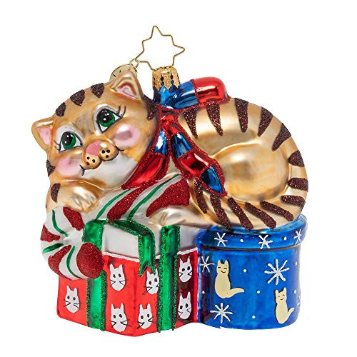 Christopher Radko Dreaming, Kitten Christmas Ornament, Multicolor