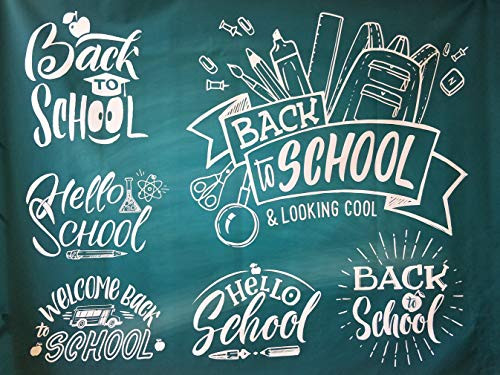 7x5ft Back to School Photography Backdrops, Blackboard Classroom Backdrop School Chalk Drawing Pencils Chalkboard Photo Studio Background for Children Student Party Decoration