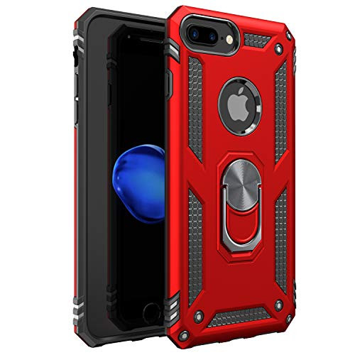 iPhone 7 Plus Case | iPhone 8 Plus Case [ Military Grade ] 15ft. Drop Tested Protective Case | Kickstand | Compatible with Apple iPhone 8Plus / iPhone 7 Plus- Red