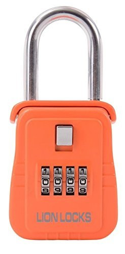 Lion Locks 1500 Key Storage Lock Box with Set Your Own Combination, Orange