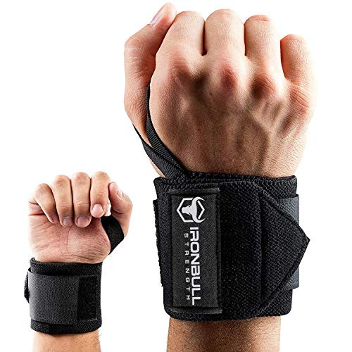 Wrist Wraps (18" Premium Quality) for Powerlifting, Bodybuilding, Weight Lifting - Wrist Support Braces for Weight Strength Training (Black)