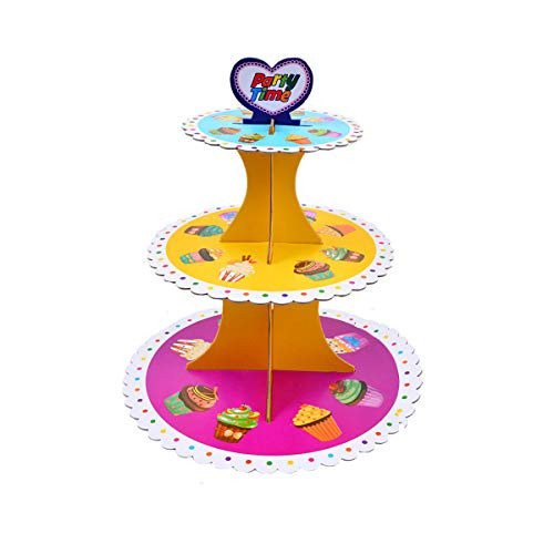 Cupcake Tower/Cardboard Cupcake Stands 3-Tier Dessert Cupcake Tree Display Stand For Baby Showers,Party, Weddings and Birthdays (1pcs)