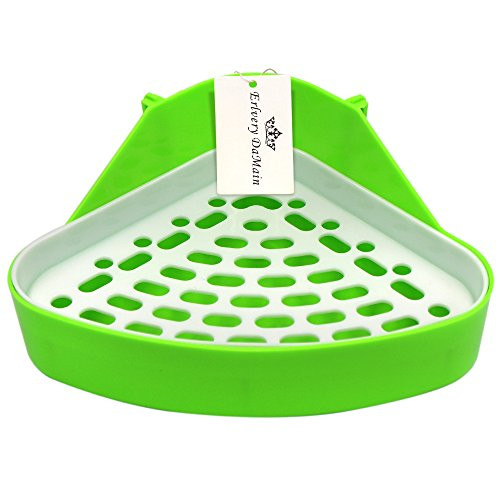 Potty Trainer Corner Litter Pan for Hamster Guinea Pig Ferret Gerbil Chinchilla (Green) by Erlvery DaMain