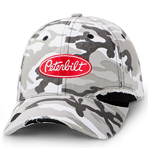 BD&A Peterbilt Motors Trucks Distressed Winter Camo Camouflage Cap/Hat