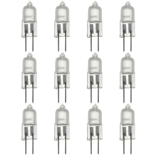 Sunlite Series Q10/FR/G4/12V/12PK Halogen 10W 12V Q10 Single Ended Capsule Light Bulbs, Frosted Finish, 3200K Bright White Bi-Pin (G4) Base, 12 Pack