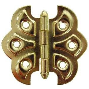 HB-92 BRASS PLATED BUTTERFLY HINGE - 2 PC/PACK + FREE BONUS (SKELETON KEY BADGE)