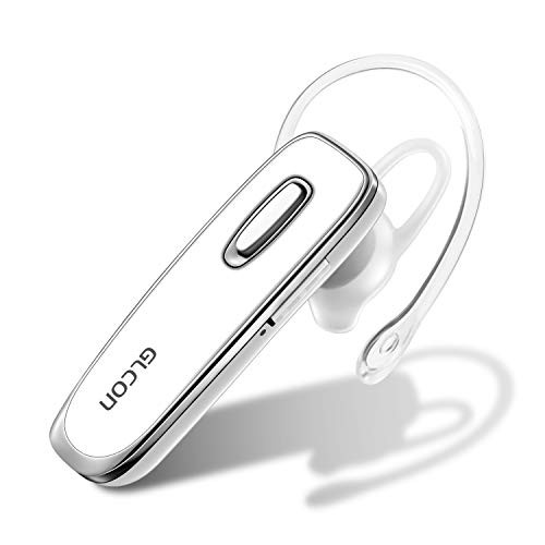Bluetooth Earpiece for Cell Phone - GLCON Wireless Headset for iPhone Samsung Galaxy Android - Stereo Sound Bluetooth Headphone Earbuds with Mic for Driver Trucker Workout