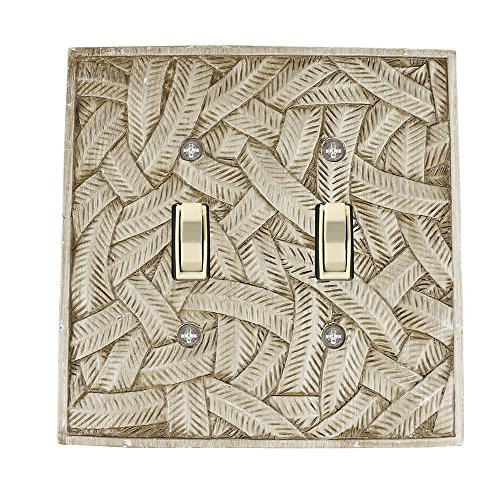 Meriville Island 2 Toggle Wallplate, Double Switch Electrical Cover Plate, Weathered White