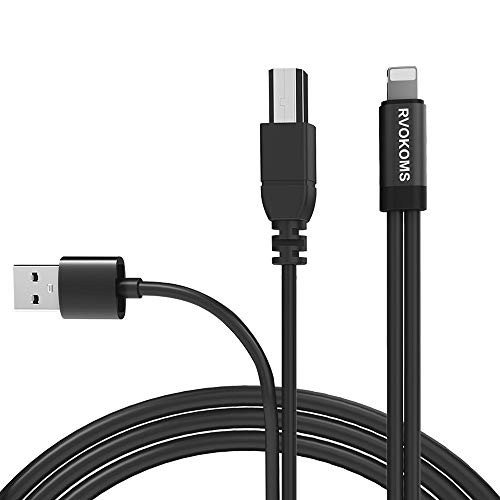 MIDI Cable, RVOKOMS USB 2.0 Type B, OTG to MIDI and Charging Cable Compatible iOS Devices, 3.3ft to Midi Keyboard, Midi Controller, Electronic Music Instruments, Recording Audio Interface, Black