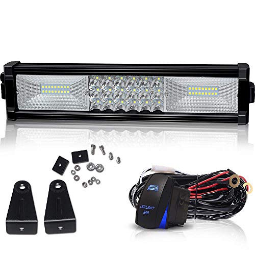 LED Light Bar Spead-Vmall 12Inch 162W Triple Row Wiring Harness Flood Spot Combo Beam Led Bar Super Bright Driving Lights Boat Lights Led Off Road Lights for Truck Pickup SUV ATV UTV LED Light Bar Spead-Vmall 12Inch 162W Triple Row Wiring Harness Flood Spot Combo Beam Led Bar Super Bright Driving Lights Boat Lights Led Off Road Lights for Truck Pickup SUV ATV UTV