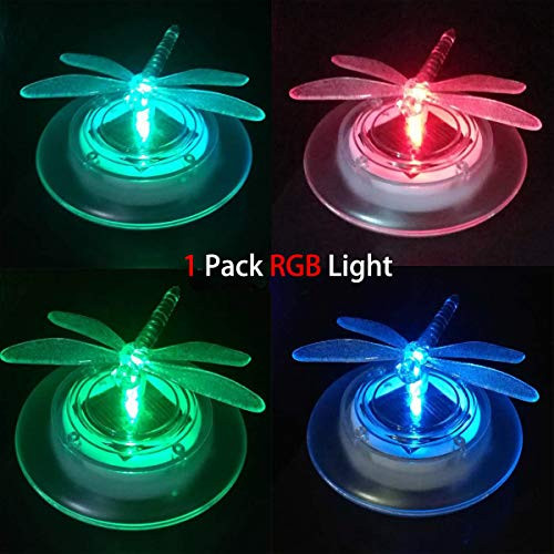 pearlstar Solar Floating Lights Waterproof LED RGB Floating Night Lights for Swimming Pool or Pond Decoration (1Pcs Dragonfly)