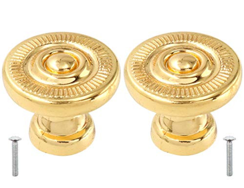 LBY 10pcs Cabinet Knobs Pull Handle, Knob Cupboard Cabi Cabinet Knobs Pull Handle, Knob Cupboard Cabinet Drawer Wardrobe Door Single Hole Pull Handle Round Drawer Handles (Dia. 22mm) Zinc Alloy Golden