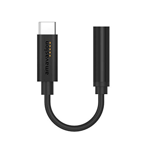 Pixel 2 USB C to Headphone Audio Adapter, Amavasion Type C to 3.5mm Earphone Jack Adapter with DAC Hi-res Chipset 24Bit/192KHZ USB C Aux Adapter for Pixel 2/2XL, Essential Ph-1, Moto Z