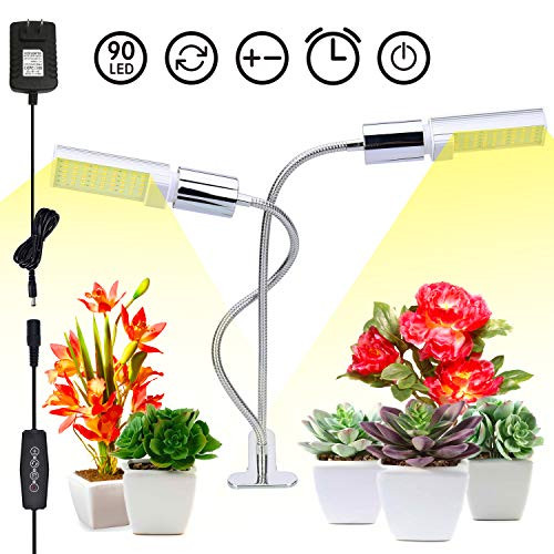 Grow Light, LED Grow Lamp Bulb for Indoor Plants, 90 LED Grow Lights with Sunlike Full Spectrum Auto On/Off 3/6/12H Timer 5 Dimmable Levels Grow Light, LED Grow Lamp Bulb for Indoor Plants, 90 LED Grow Lights with Sunlike Full Spectrum Auto On/Off 3/6/12H Timer 5 Dimmable Levels