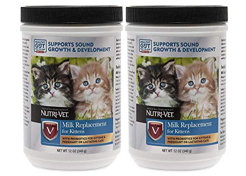 Nutri-Vet Milk Replacement for Kittens with Probiotics, 12-Ounce Pack of 2