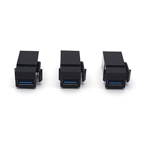 Antrader HDMI Keystone Jack HDMI Keystone Coupler Insert Female to Female Adapter Black 3 Pack