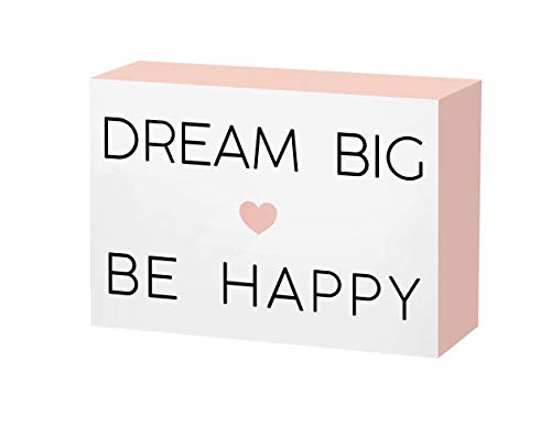 SANY DAYO HOME 7 x 5 inches Colorful Wooden Box Sign with Inspirational Saying for Home and Office Decor - Dream Big Be Happy SANY DAYO HOME 7 x 5 inches Colorful Wooden Box Sign with Inspirational Saying for Home and Office Decor - Dream Big Be Happy
