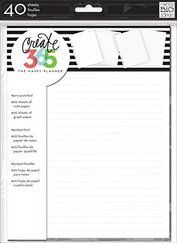 me & my BIG ideas Create 365 The Happy Planner Note and Graph Paper,  7x9-Inch