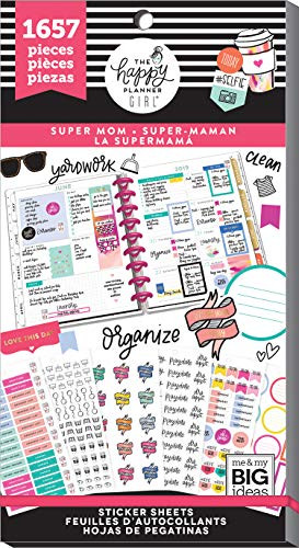 Me & My Big Ideas PPSV-78-3048 The Happy Planner Girl - Value Pack Stickers - Super Mom