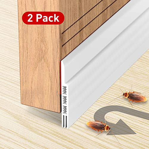 Holikme 2 Pack Door Draft Stopper Under Door Draft Blocker Insulator Door Sweep Weather Stripping Noise Stopper Strong Adhesive 39" Length Holikme 2 Pack Door Draft Stopper Under Door Draft Blocker Insulator Door Sweep Weather Stripping Noise Stopper Strong Adhesive 39" Length