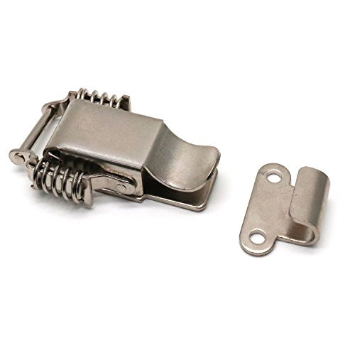 Yootop 3.7" Stainless Steel Compression Spring Loaded Toggle Latch Straight Loop Catch Clamp for Carbinet Box Chest