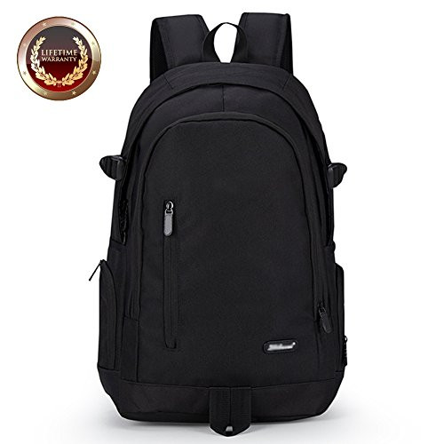 School Backpack School Bag Boys Student Bookbag Laptop Backpack for College High/Middle School Travel Women Men Teen Girls Daypack (Black)