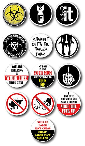 13 Pack of Hilarious crude humor Hard Hat Decals Stickers Toolbox Funny Offensive Prank LOL Construction