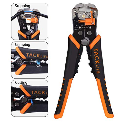 Wire Stripper, Tacklife Self-Adjusting 8.4 Inch Cable Cutter Crimper, 3 in 1 Multi Pliers for Wire Stripping, Cutting, Crimping- MWS02