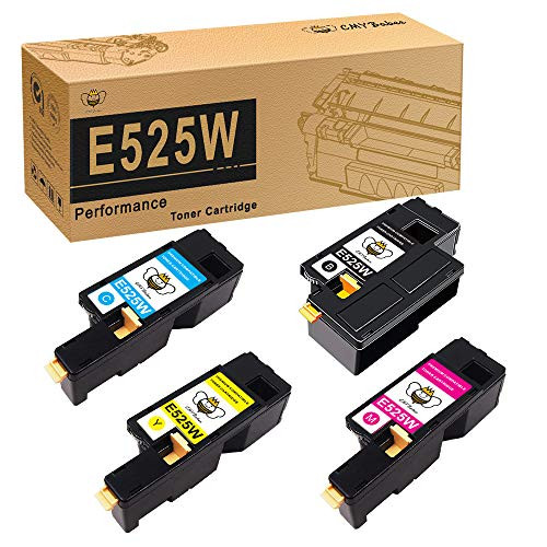 CMYBabee Compatible Toner Cartridge Replacement for Dell E525W E525 Printer Cartridges to use with E525W Color Laser Printer, 4 Pack (593-BBJX 593-BBJU 593-BBJV 593-BBJW)