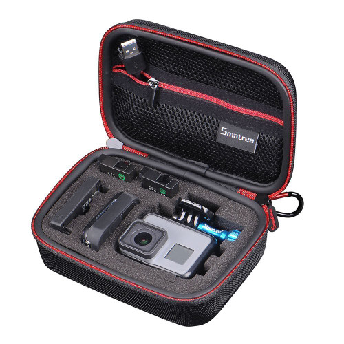 Smatree SMACASE-G75-BR Carrying Case for Gopro Hero 6/5/4/3+/3/2/1 (Black & Red)