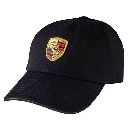Porsche Black Crest Logo Cap, Official Licensed