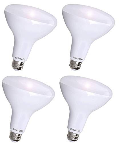 Lifetime Series BR40 LED Flood Light Bulbs by Bioluz LED BR40 LED Dimmable Floodlight, Warm White LED Flood Lamp 2700K Indoor Outdoor UL Listed (Pack of 4)
