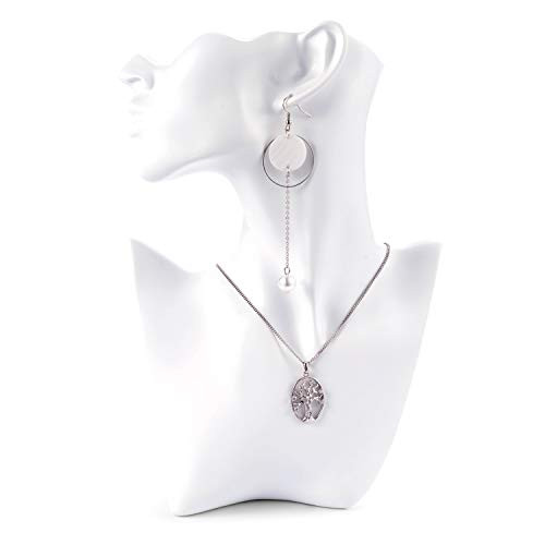 QILICHZ Jewelry Display Bust, Necklace and Earring Bust Figure Mannequin Necklace Bust Jewelry Necklace Earring Chain Display Stand Holder Rack with Partial Face for Necklace, Earring, Pendants