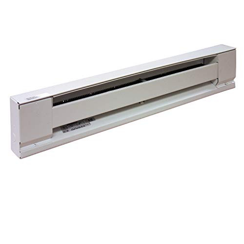 TPI Corporation H2912-036SW Electric Baseboard Heater, Stainless Steel Element, 240/208 Volt, 600/450 Watts, 36" in Length, White, Thermostat Ordered as Separate Item