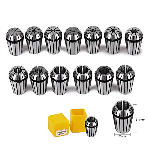 ER20 Collet Set, TopDirect 13pcs ER20 1-13mm Spring Collet Set Chuck Collet for CNC Spindle Engraving Machine & Milling Lathe Tool