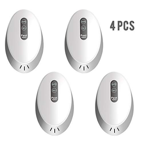 HUNTINGOOD Ultrasonic Pest Repeller,Pest Controller for Pest Reject,Pest Repellent Indoor Plug in,Pest Defender Getting Rid of Spider Mice Mosquito Rats Roaches Cockroaches Rodent Insect(4 Packs)