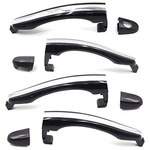 Set of 4 Exterior Door Handle Chrome/Black Front Rear Left Right For Hyundai Azera 2006 2011