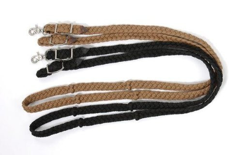 Tough 1 Knotted Cord Roping Reins, Purple/Black