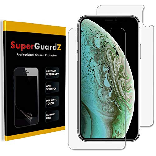 [4-Pack] for iPhone Xs/iPhone X Screen Protector (Full Body [Front + Back]), SuperGuardZ, Ultra Clear, Anti-Scratch, Anti-Bubble [Lifetime Replacement]