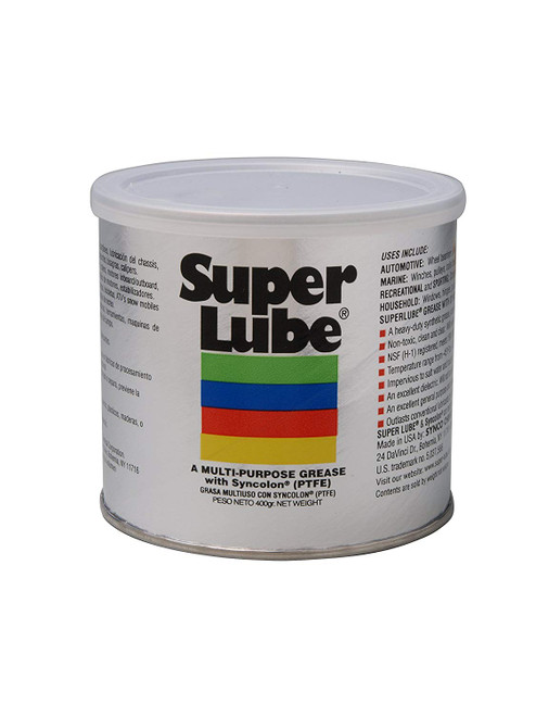 Super Lube 41160/UV Synthetic UV Grease (NLGI 2), 14.1 oz Canister, Translucent White