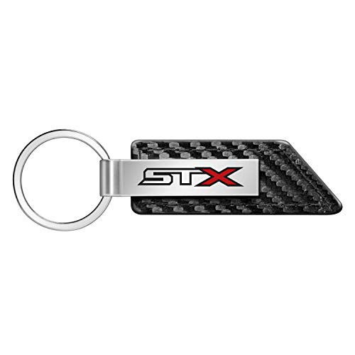 iPick Image - Ford Carbon Fiber Texture Black Leather Strap Key Chain - F-150 STX