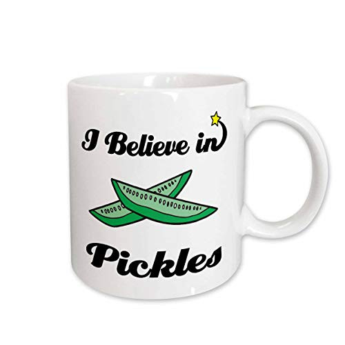 3dRose mug_105464_2 I Believe in Pickles Ceramic Mug, 15-Ounce