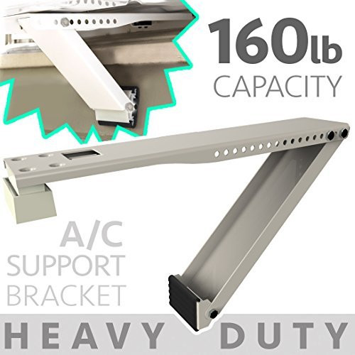 Universal Window Air Conditioner Bracket - 1pc Heavy-Duty Window AC Support - Support Air Conditioner Up to 170 lbs. - For 12000 BTU AC to 20000 BTU AC Units (HD 1PC ACB) (1, HEAVY DUTY- ONE ARM)