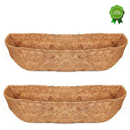 HFHOME 2PCS 24" Coco Liner Horse Trough Coco Fiber Replacement Liner Window Box