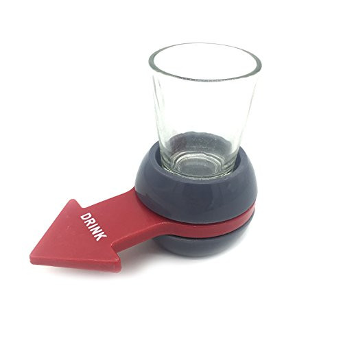 Silfrae Spin Shot Spin-The-Shot Drinking Game Party Fun Game (Red/Grey) Silfrae Spin Shot Spin-The-Shot Drinking Game Party Fun Game (Red/Grey)