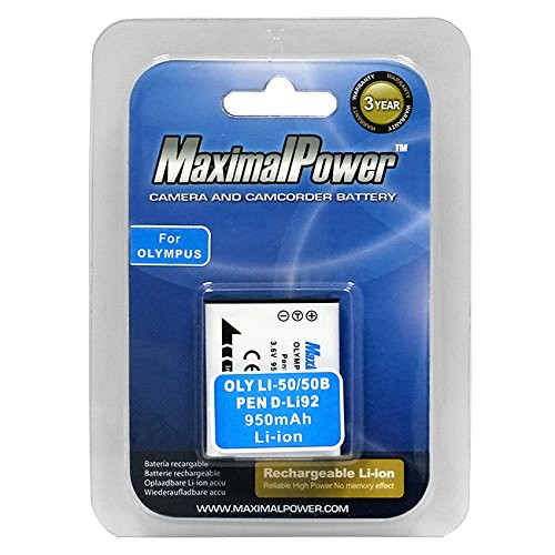 Maximal Power DB OLY LI-50B Replacement Battery for Olympus Digital Camera/Camcorder