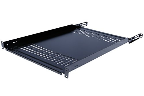 Two-Piece Rising Fixed Rack Server Shelf 1U 19'' Shelves 4 Post Rack Mount Adjustable Deep for Server Network Rack (25"-31" Depth)