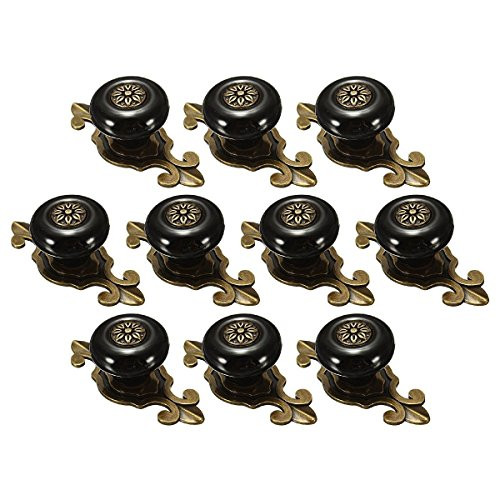 Yahead 10pcs Vintage Ceramic Door Knobs Drawer Pull Handle Cabinet Closet Dresser Cupboard Wardrobe Furniture Door Kitchen Matted